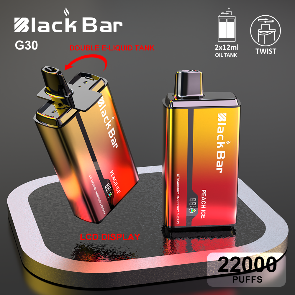 G30 2 flavors in one device 2*10 tank twist 22000 puffs lcd display