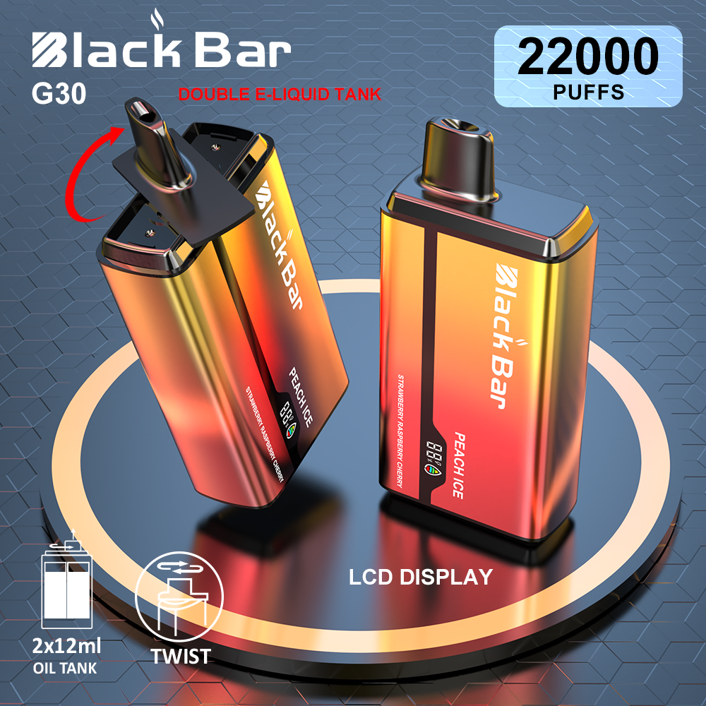 G30 2 flavors in one device 2*10 tank twist 22000 puffs lcd display