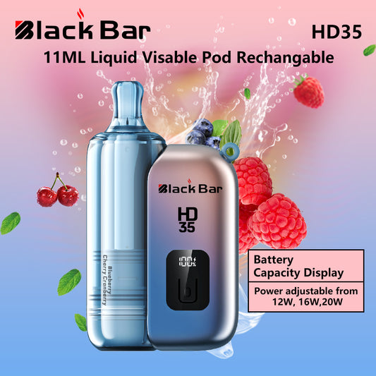 Black bar HD35 11ML Liquid Visable Pod Rechangable