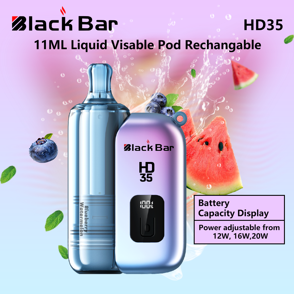 Black bar HD35 11ML Liquid Visable Pod Rechangable