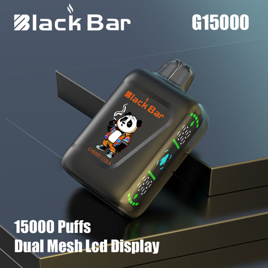 Black Bar Exclusive Customization Refillable Dual Mesh Geek Vape LCD 15000 Puffs E-Cigarette