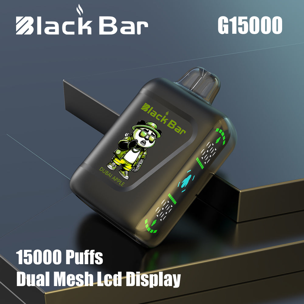 Black Bar Exclusive Customization Refillable Dual Mesh Geek Vape LCD 15000 Puffs E-Cigarette