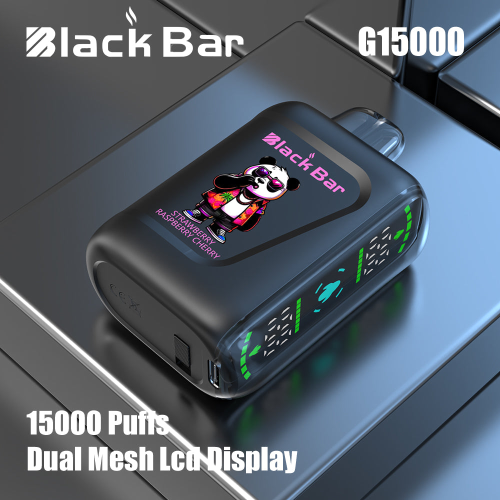 Black Bar Exclusive Customization Refillable Dual Mesh Geek Vape LCD 15000 Puffs E-Cigarette