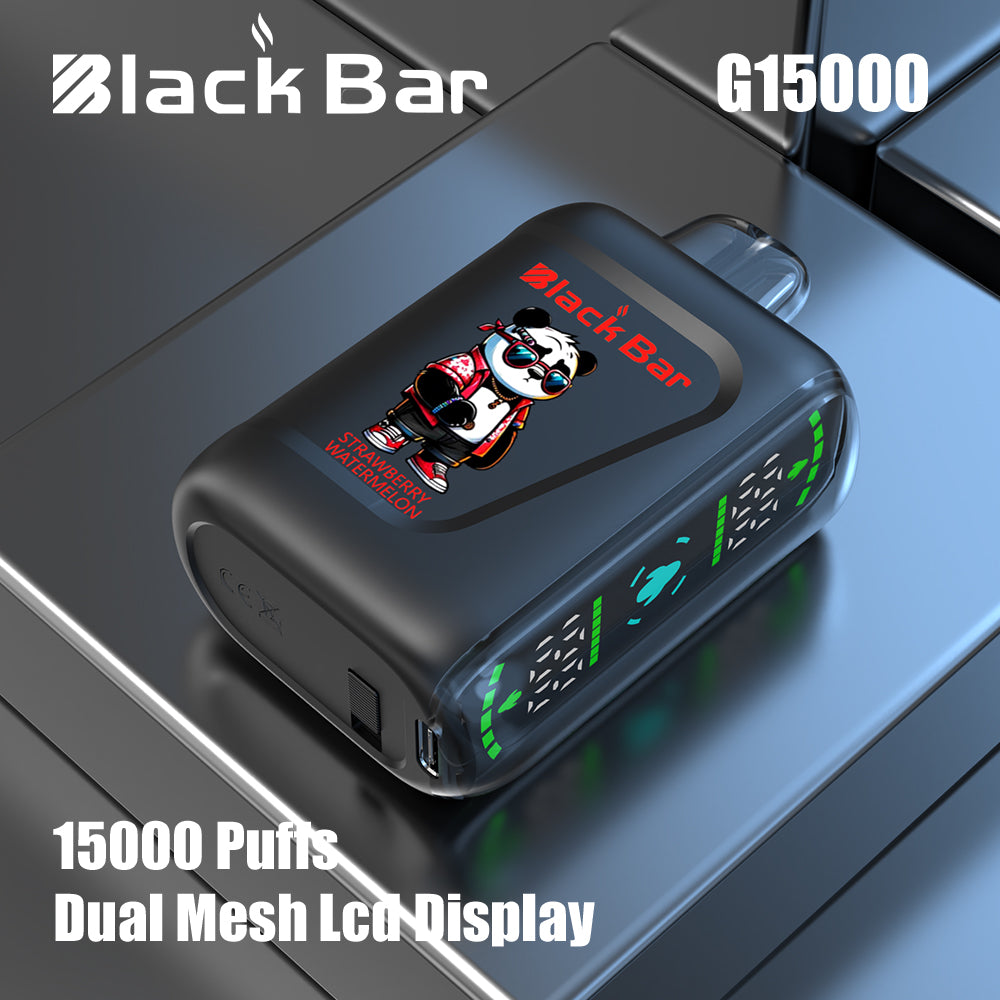 Black Bar Exclusive Customization Refillable Dual Mesh Geek Vape LCD 15000 Puffs E-Cigarette