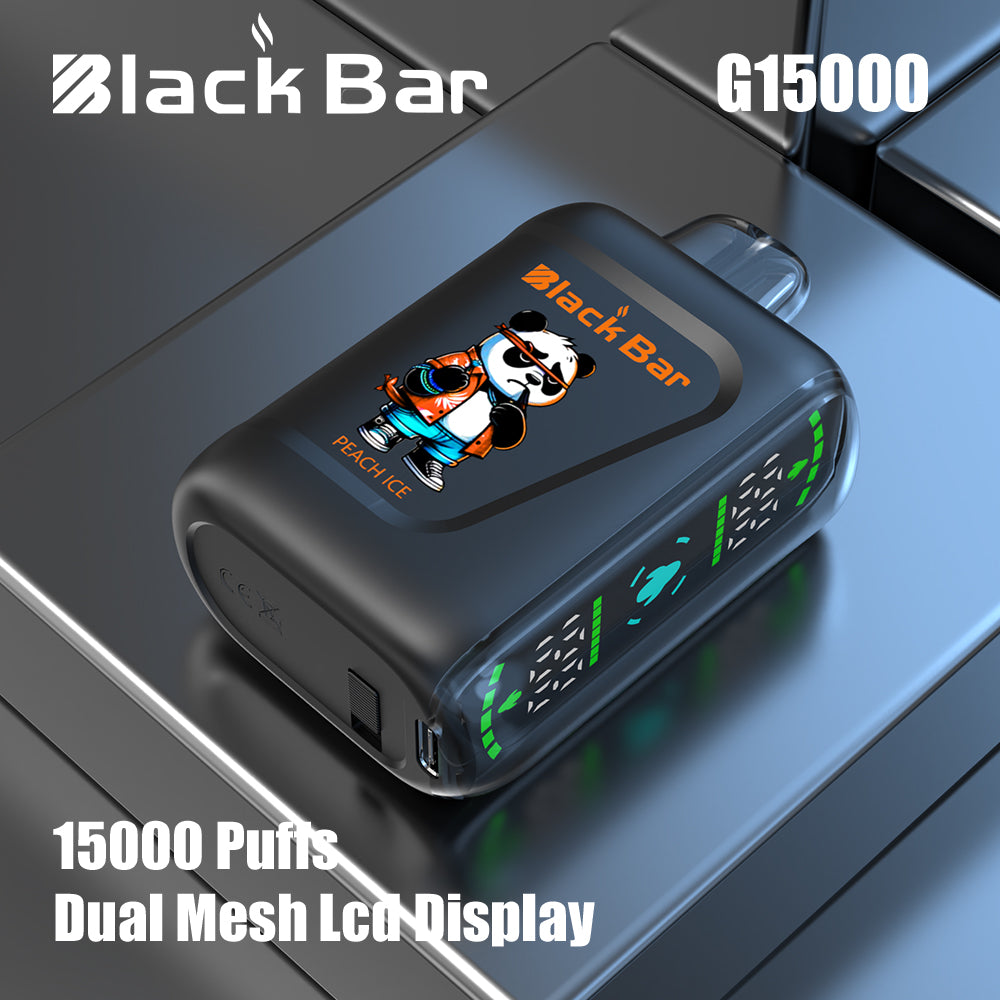 Black Bar Exclusive Customization Refillable Dual Mesh Geek Vape LCD 15000 Puffs E-Cigarette