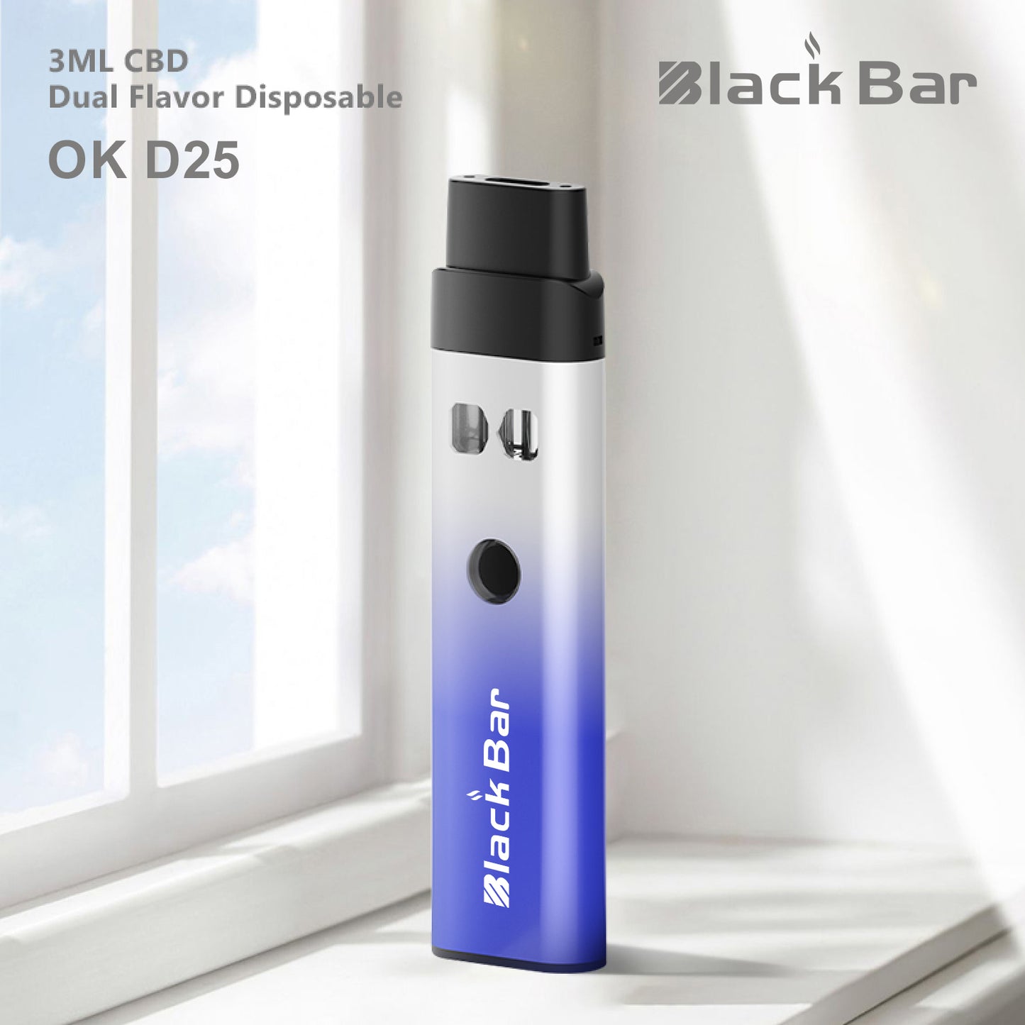 Black bar OK D25 3ML CBD Dual Flavor Disposable