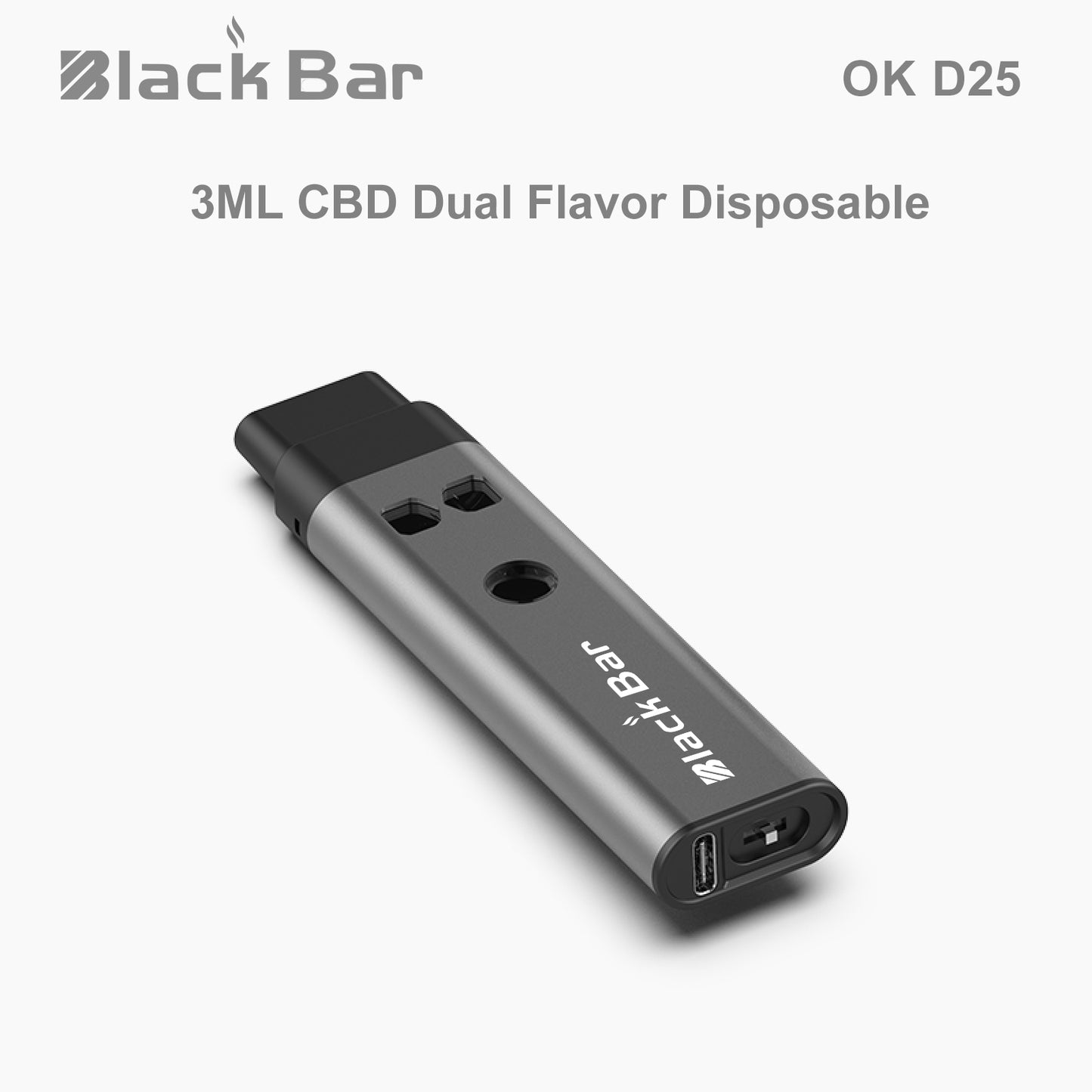 Black bar OK D25 3ML CBD Dual Flavor Disposable