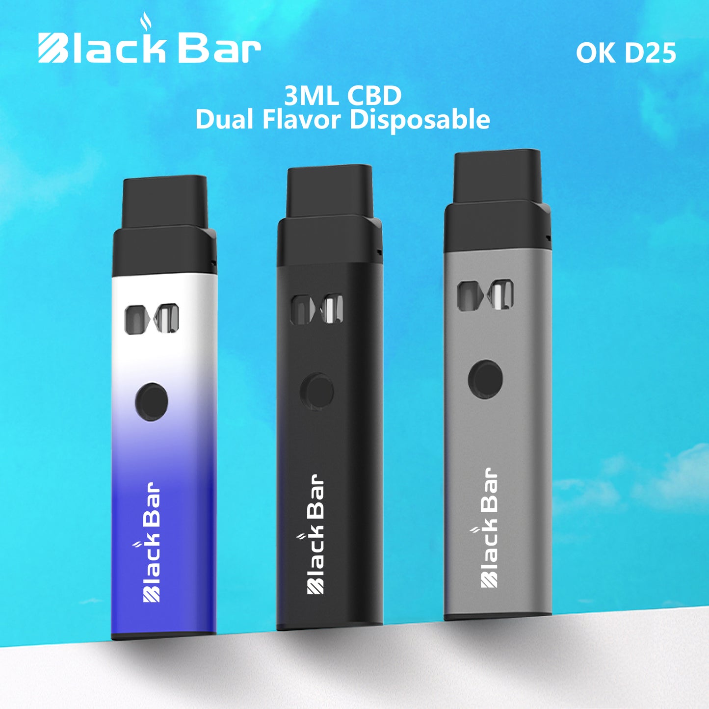 Black bar OK D25 3ML CBD Dual Flavor Disposable